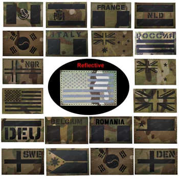 Infračervený IR Reflexní Americká španělština francouzština DEU NLD Itálii, BRITÁNII, Izraeli, ruské Národní Vlajky Taktické Vojenské Záplaty Odznaky