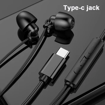 Nový Typ-C Kabelové Spát Sluchátka In-Ear Sluchátka s Mikrofonem Hands-Free Sluchátka pro Xiaomi Mi Redmi Huawei Herní Sluchátka