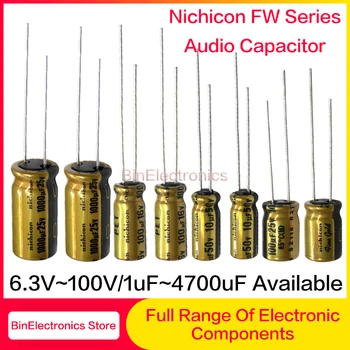 NICHICON FW Série Elektrolytické Kondenzátory 6,3 V~100V/1uF~4700uF k Dispozici hi-fi Audio Kondenzátorů Nichicon Horečka Audio Elektrolytické
