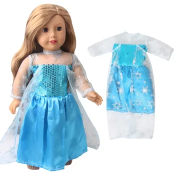 Elsa Šaty Ann Kostým Princezna Sukně Nosit Vhodné 43 cm Baby New Born panenka,Americké Dívky 18inch Doll Oblečení, Doplňky