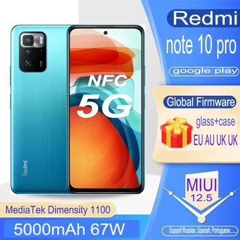 redmi note 10 pro 5G celular Smartphone xiaomi MediaTek MT6891Z Dimensity 1100 5000 mAh 67W globální verze plné netcom android