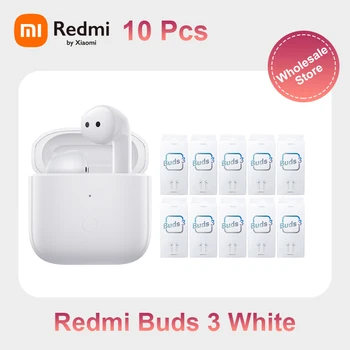 10ks Xiaomi Redmi Pupeny 3 Bílé TWS Bezdrátová Bluetooth Sluchátka Duální Mikrofon, Hudba, Sluchátka s Nabíjecí Pouzdro pro Telefon