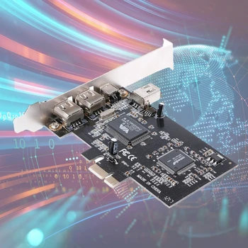 PCIe Firewire PCI-E 2A+1 Mini-1394A Video Capture Card VIA VT6308P Čip Podporu IEEE1394 400 Mbit 2+1 Port PHY