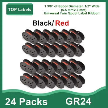 GR24 Twin Cívky Pásky Pro psací Stroje, Černá Barva Červená Barva Tiskárny Pásky Pro CASIO/CITIZEN/SAMSUNG/TASHIBA 12,7 mm*500 m