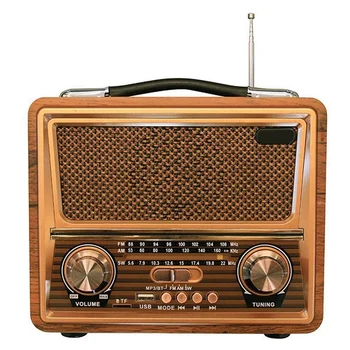 Dřevěné Retro Rádio, AM, SW, FM Rádio, Bezdrátové Bluetooth Reproduktor, Mini Bass Audio Venku Hlasitý zvuk pro Domov, Kancelář