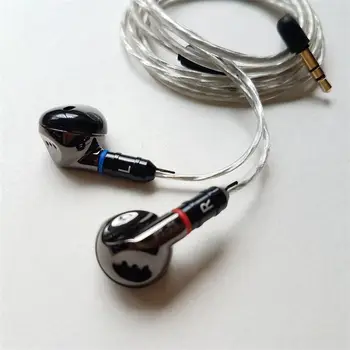 PIZEN Senfer PT25 Semi-Open V Ear Sluchátka 14mm MCPET Grafenu Dynamický Ovladač DJ hi-fi Sluchátka S MMCX Stříbrný Pozlacený Kabel