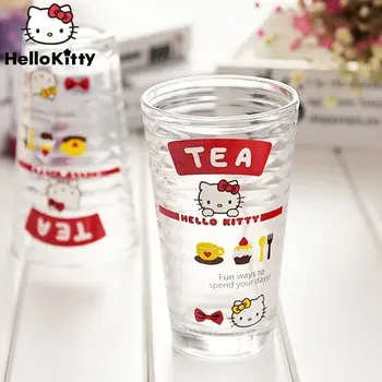 2ks Sanrio 450Ml Hello Kitty Karikatura Skleněný Pohár Nášivka Roztomilé Mléka Šťáva Šálku Vody Šálek Kawaii Anime Hračky Pro Holky Dárek k Narozeninám