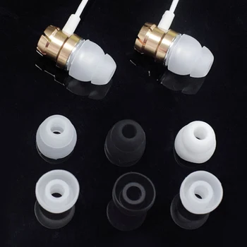 5kusů Double-Vrstva Silikonový Špunt do ucha 4.0 mm ( M ) náušníky Na In-Ear 5mm-6mm Výstup Sluchátka Rukáv Headset Příslušenství