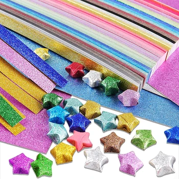 140sheet Origami Hvězda Papíru, Proužky, Třpytky Lucky Star Papír Barevný Dekor DIY Skládání Papíru Umění Crafting Zásoby Školní Výuky