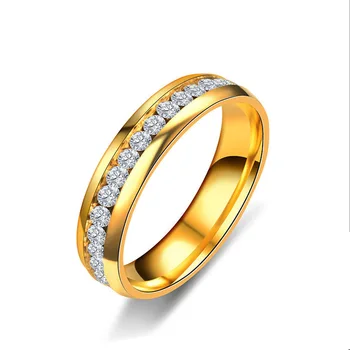 MadApe Nikdy Nevyblednou Ženy Snubní Prsteny z Nerezové Oceli Crystal Stone Prsten, Titanium Ocel, Zásnubní CZ Kámen Šperky
