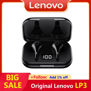 Originální Lenovo LP3 TWS Bluetooth Sluchátka s Nízkou Latencí Herní Sluchátka Sportovní Stereo Sluchátka potlačení Šumu Bezdrátová Sluchátka