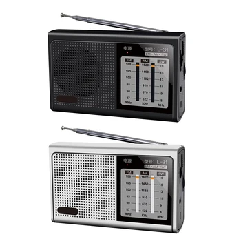 Full Band Radio Portable SW FM AM radiový Přijímač Retro Reproduktor s Zatahovací Anténa 3,5 mm Jack pro Sluchátka Dobíjecí