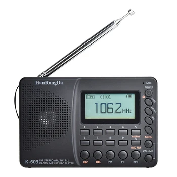 K603 FM/SW/AM Multi Band, Digitální Rádio Stereo MP3 Přehrávač, LCD Displej, Reproduktor, Vysoká Citlivost Jasné, Objem Rádio