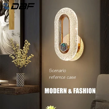 【DBF】Moderní LED Nástěnné Svítidlo Crystal Nástěnné svítidlo Nordic styl Vnitřní Nástěnné Lampy Obývací Pokoj Světla AC85-265V Jednoduché Osvětlení