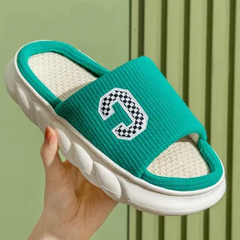 Nové Pantofle Domácí Velkoobchodní Prádlo Jednoduché Pantofle Ženy Tlusté Dno Krytý Non-slip Páry Domácí Bavlny a Lnu Přezůvky