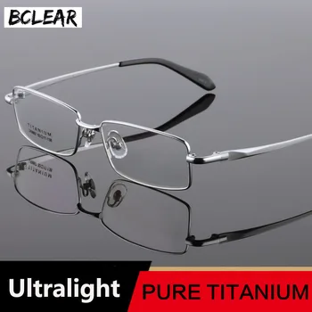 BCLEAR Klasické Brýle Čisté Titanové Brýle Rám Muži Brýle Optické Předpis Čtení Jasné Oční Čočky Mužskou Podívanou