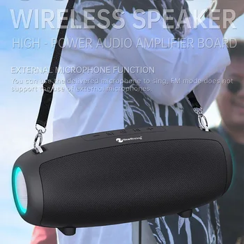 Vysoký Výkon Bluetooth-Reproduktory Bass Portable Sloupec TWS Bezdrátová Stereo Subwoofer, karaoke, domácí systém music box FM Rádio Soundbox