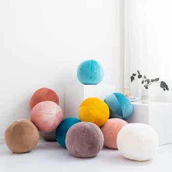 Nordic sametové čisté barvy kulatý polštář ráno míč domácí dekorativní polštář pohovka umění, míč pokoj, salon, galerie patro polštář