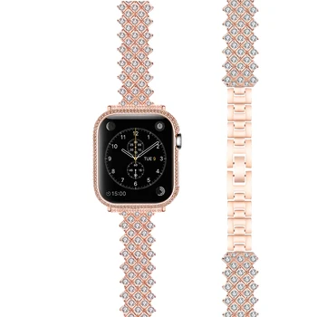Kovové poutko na Popruh Pro Apple watch 7 45 mm 41mm Ženy Luxusní Diamond náhradní náramek band, pro iWatch 6 5 4 SE 3 44 mm 42 mm 40 mm 38 mm