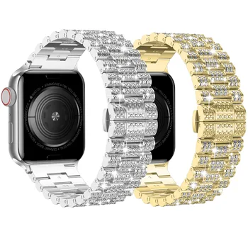 Diamond Kovové poutko na Popruh Pro Apple Watch Ultra Band 8 49mm Ženy Watchband iWatch Série 7 6 Se 44mm 40mm 41mm 45mm Šperky Náramek