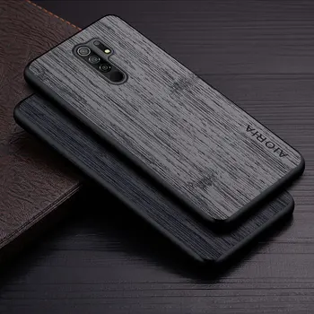 Pouzdro pro Xiaomi Redmi 9 9A 9T 9C NFC funda bambusové dřevo vzor Kožené kryt telefonu Luxusní coque pro xiaomi redmi 9 případ capa