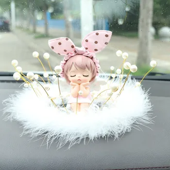 Roztomilý Mini Angel Baby Pryskyřice Car Dekorace Ozdoby Pokoj Desktop Dekorace Vánoční Dárky Auto Interiérové Doplňky pro Dívky