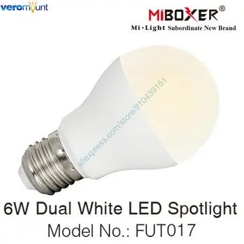 MiBoxer FUT017 6W Dual Bílá CCT Nastavitelný Inteligentní LED Žárovka E27 AC110V 220V 2.4 G RF Dálkové Wi-fi APP Alexa, Google, Hlasové Ovládání