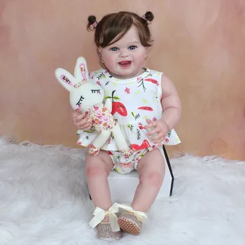3D Barvy Kůže Silikonové Reborn Baby Hračky Pro Dívky, Jako Skutečný 55 CM Úsměvem Princezna Bebe Umění Panenka S Žíly Kolekce zdobit