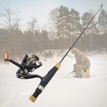 NOVÉ 59cm Zimní rybářský prut Ice Rybářské Pruty uhlíku materiál Cestovní ferry Fishing Tackle Spinning tyč Tyč Naviják Komba pesca