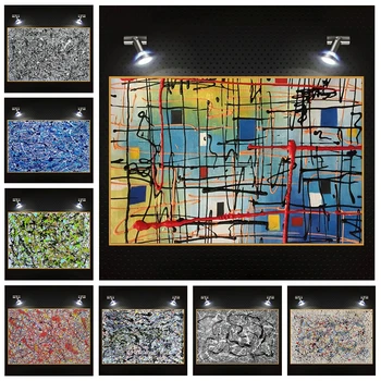 Nordic Abstraktní Stříkance Jacksona Pollocka Obrazů, Obraz HD Plátno Tisk Zeď Obrázky, Obývací Pokoj, Kavárna, Hotel, Domov, Dekorace