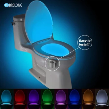 Noční Světlo WC Toaleta Lehké PIR Senzor Wc Sedátko Noční Osvětlení, Inteligentní Senzor Pohybu Koupelna LED 8 Barev Automatické Podsvícení