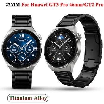 Titanové Slitiny Popruhy Pro Huawei Watch GT2 Pro 22mm Nerezové Oceli Correa Kovové Chytré Hodinky GT3 Pro GT2 46mm Zápěstí Hodinek