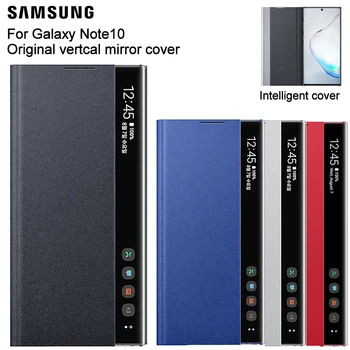 Samsung Originální Zrcátko Kryt Clear View Pouzdro Pro Galaxy Note 10 Note10 5G Poznámka X Rouse Slim Flip Pouzdro