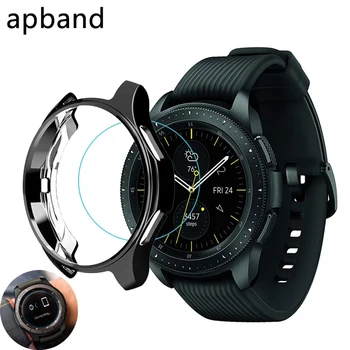 Gear S3 hranice Kryt pro Samsung Galaxy Hodinek 46mm 42mm případě skla nárazník měkké chytré hodinky, doplňky pokovené ochranný shell