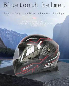 2022 Flip-Up Motocyklu Přilbu, Dvojitý Anti-Fog Hledí Sluchátka Bluetooth Vestavěný Odnímatelnou Vložkou MSFH818K5 Schváleno DOT