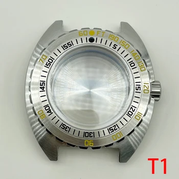 Části hodinek 44 mm z Nerezové Oceli Hodinky Pouzdro Safírové Crystal Rotující Bezel 200m Water Resistant Fit NH35/36 Pohyb