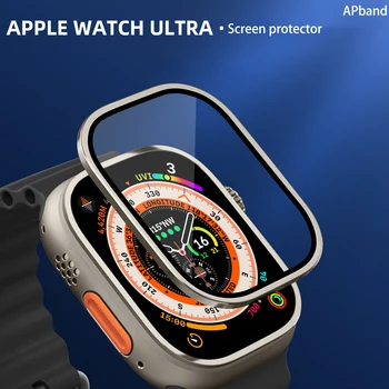 Tvrzené Sklo Pro Apple Watch Ultra 49mm Kovový Nárazník Screen Protector Doplňky, Anti-Scratch HD Full Film iWatch Ultra 49 mm