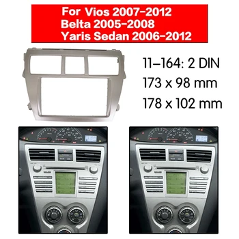 2 DIN autorádia Rádio, DVD Přehrávač Rám Obložení Obložení pro Toyota Vios 2007-2012, Přenáší 2005-2008, Yaris Sedan 2006+
