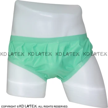 Jade Green Sexy Latexové Kalhotky Volně Smocking Gumové Šortky Kalhotky spodní Prádlo Plus Velikost DK-0001