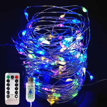 USB 8modes Girlanda LED String Světla, Vánoční Dekorace pro Domov Sváteční, vánoční Osvětlení Víla lampa Zahradní Dekor Venkovní Vodotěsné