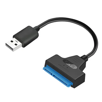 USB 2.0 na SATA 22Pin Adaptér Měděný Drát Jádro a ABS Converter Kabel pro 2,5 palcový SSD Pevný Disk Použít 2,5 palcový HDD