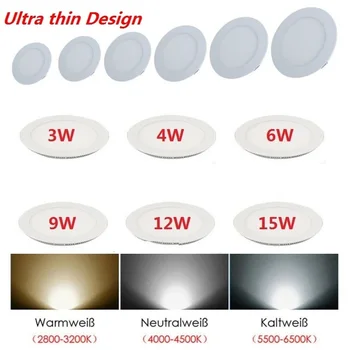 Ultra tenké LED Panel, Světlo Zapuštěné LED Stropní Světlo Bodové Světlo s ovladačem AC85-265V Teplá Bílá/Přírodní Bílá/Studená Bílá