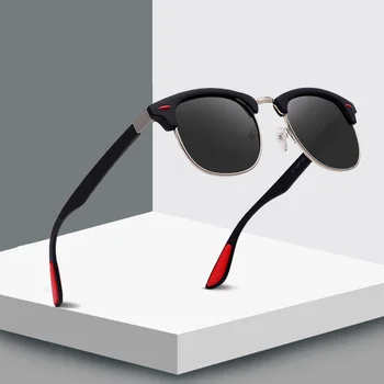 TR90 Polarizované sluneční Brýle pro Muže, Ženy, Náměstí Semi bez Obrouček slunečních Brýlí 2022 Luxusní Značka Designer Sluneční Paprsky Odstíny Vintage