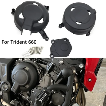 NOVÉ Pro TRIDENT 660 Část Motocyklu Motoru Stator Boční Kryt Guard Klikové skříně Carter Protector Pro Trident 660 2021 2022