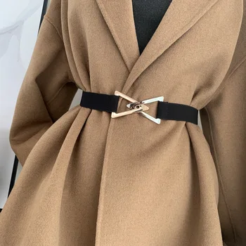 2022 Nový Trojúhelník Spony korejská Verze Korzet Slim Pasu Šaty Kabát Dekorace Módní Pásy pro Ženy Luxusní Značkové Značky