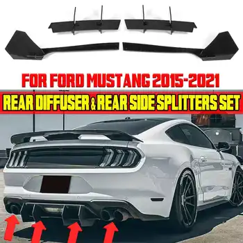 Auto Zadní Nárazník Ret Difuzor, Spoiler Zadní Straně Rozbočovače Zástěra Klapky Pro Ford Pro Mustang 2015-2021 Podvozku, Spoiler Deflektor