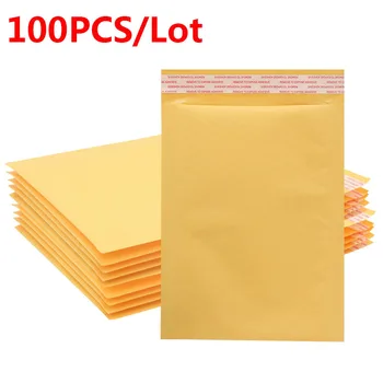 100KS/Lot Kraftový Papír, Bublinkové Obálky, Tašky, Různé Specifikace Odesílatelů Polstrované Přepravní Obálky S Bublinkovou Mailing Tašky