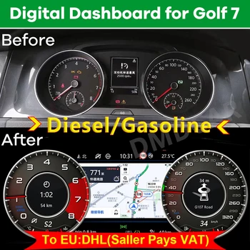 Digitální přístrojová deska Panel Virtuálních Přístrojů v Kokpitu LCD Tachometr pro Volkswagen VW Golf 7 Golf7 R MK7 GTi 2012~2020