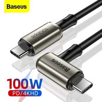 Baseus PD 100W USB Typ C pro Typ C, Napájecí Kabel pro MacBook Pro iPad Air QC4.0 USBC 3.1 10Gbps 4K 60Hz HD HDMI-kompatibilní Kabel