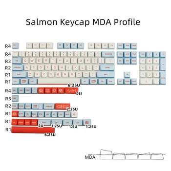 Losos Keycap MDA Profil 138 Klíče Sublimační PBT Keycap Pro 61 64 68 78 84 87 96 980 104 108 Mechanické Klávesnice